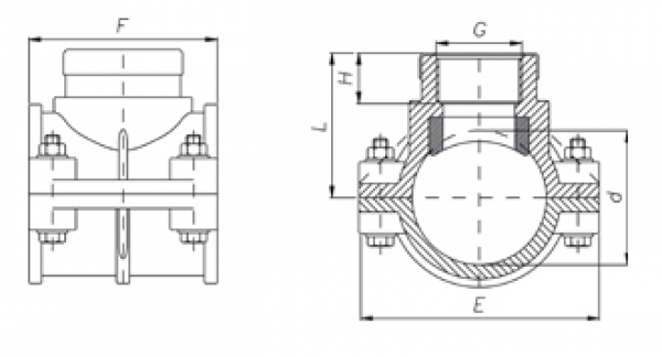 PP 90 x ½" Anbohrschelle IG mit Verstärkung blau | PN16